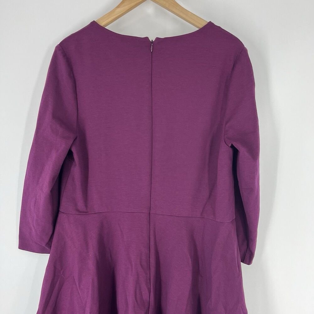 Boden Dress Size 16R Womens Berry Ponte Knit 3/4 Sleeve Classic Career Twirl - Picture 6 of 7